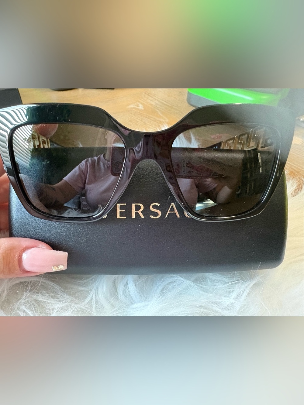 Versace Women's Black Oversized Sunglasses